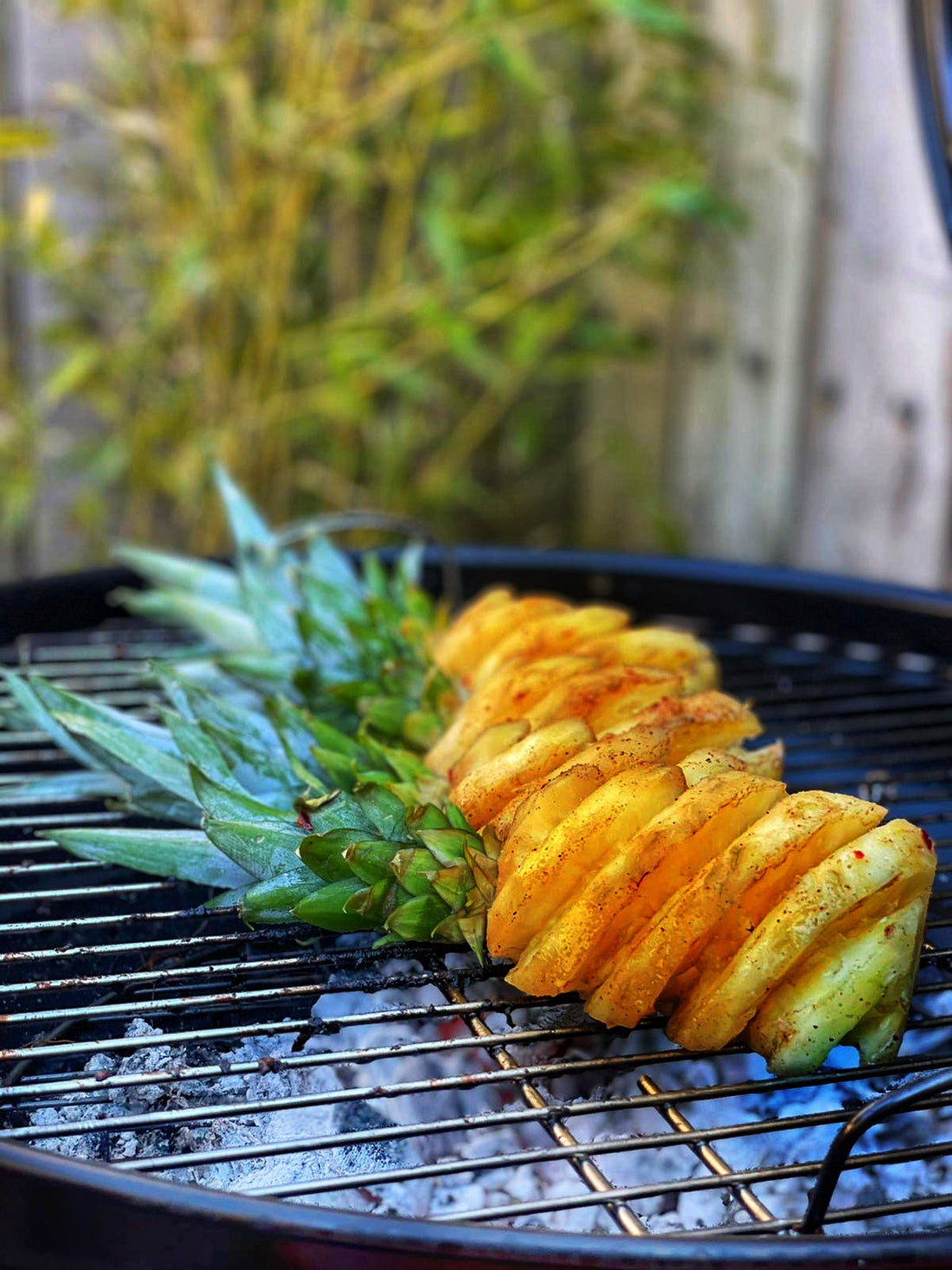 Grilled Pineapple on the barbecue with Ethiopian spice mix Mitmita