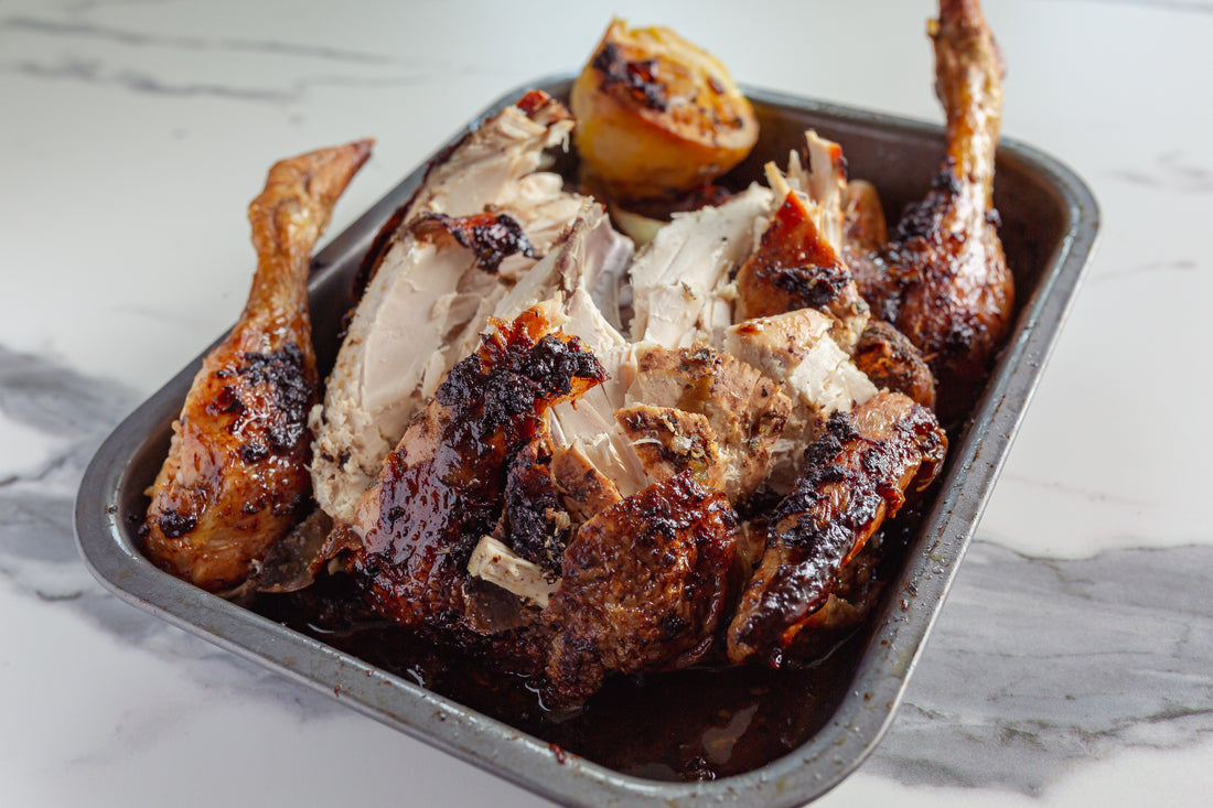 Roast Chicken on a roasting tray