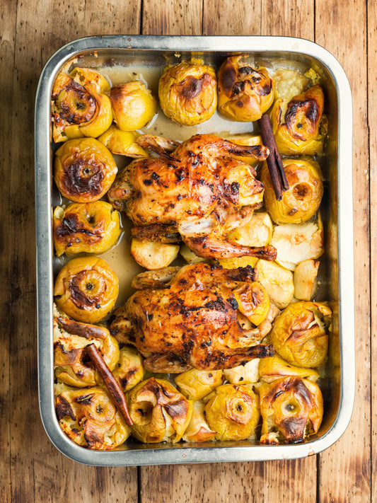 Roast Partridge with apples and spices