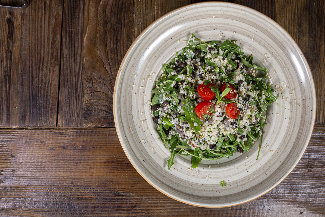 Wild Rice salad with peas and herbs