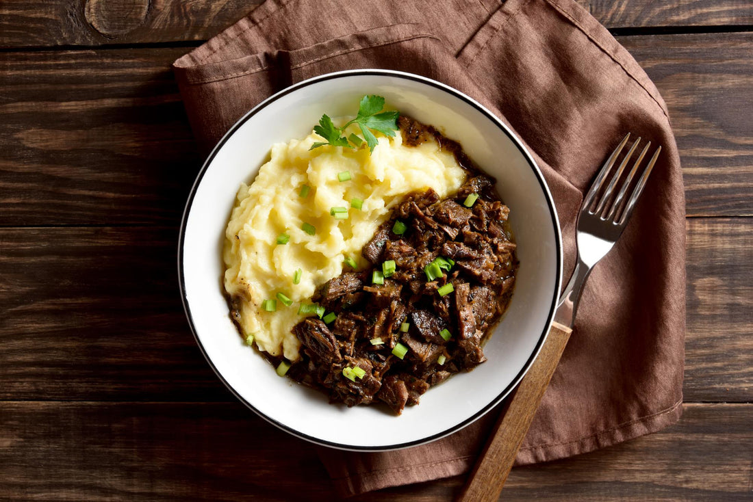 Slow cooked beef and mash potatoes