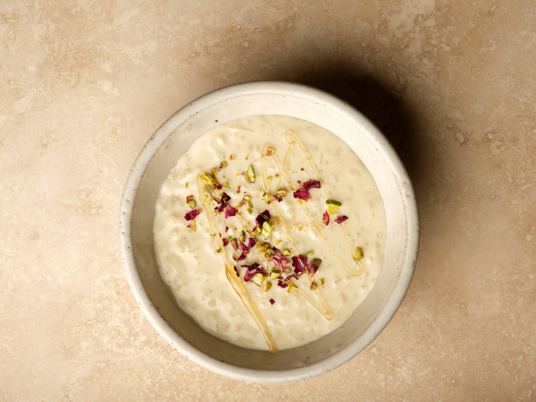 rice pudding in bowl