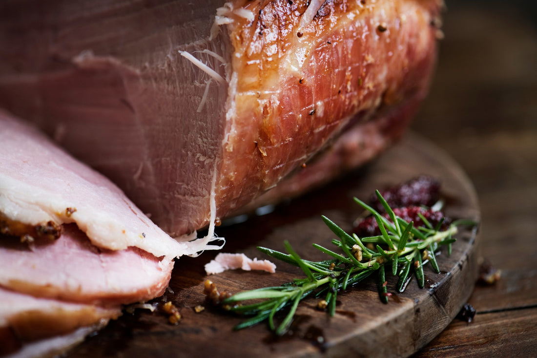 Honey Roast Ham on chopping board